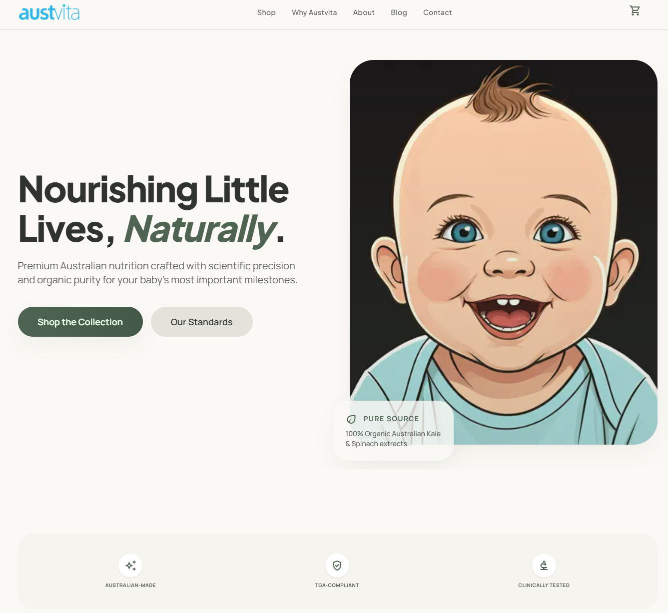 AUSTVITA — Australian premium baby nutrition brand homepage