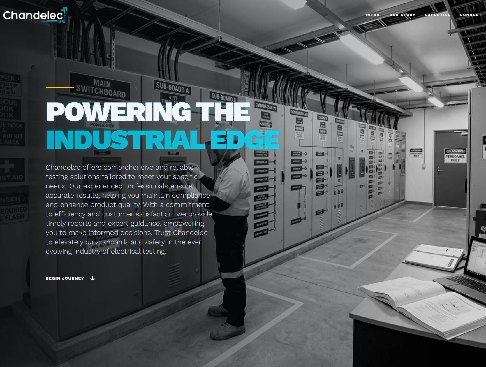 Chandelec — industrial electrical testing services website